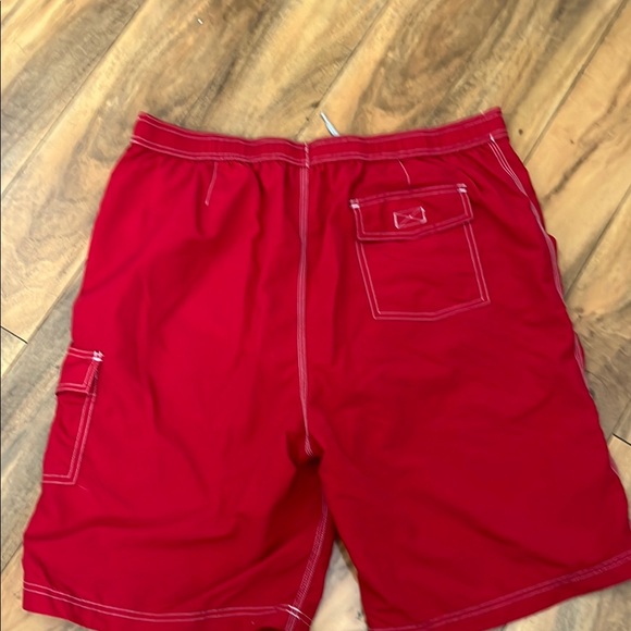 Lands' End Red Board Shorts Swimwear like new - Picture 2 of 4